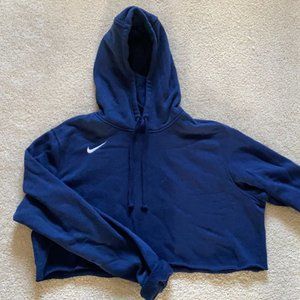 Nike Cropped Blue Hoodie